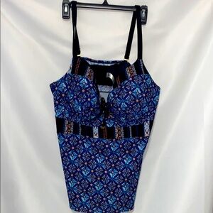 SWIM BY Cacique SIZE 44DDD SWIM TOP MULTICOLOR DESIGN Fitted BRA CLEAN